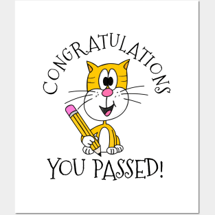 Exam Cat Congratulations You Passed GCSEs ALevels Posters and Art